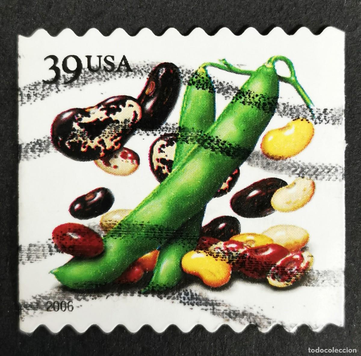 Stamps: Sello Estados Unidos U.S.A.2006, Frijoles (PSA CB), 39 &cent; Michel US 4056IIBC