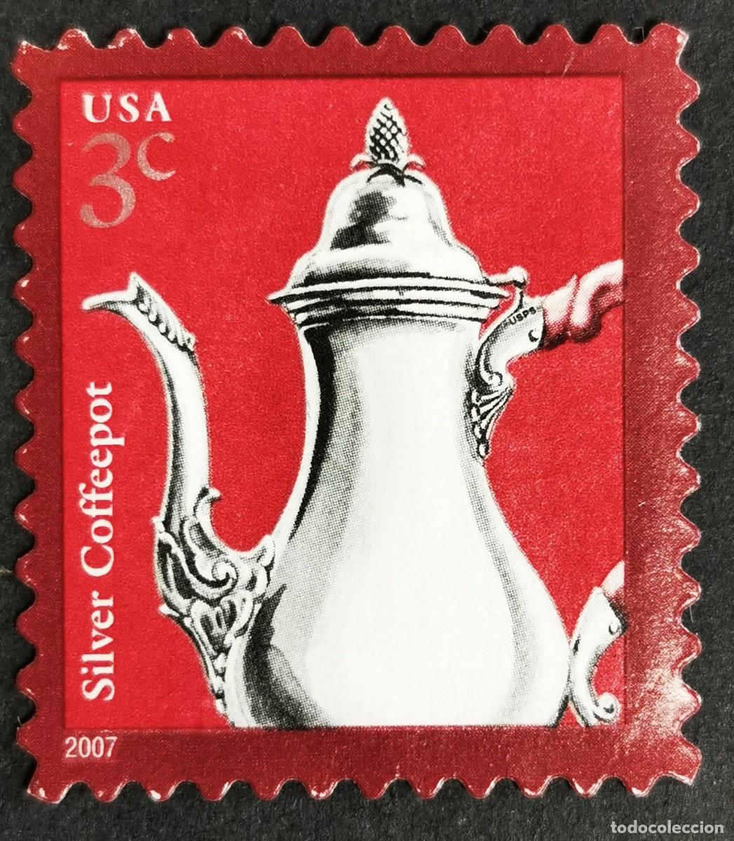 Francobolli: Sello Estados Unidos U.S.A.2007,Cafetera de plata, 3 &cent; Michel US 4200