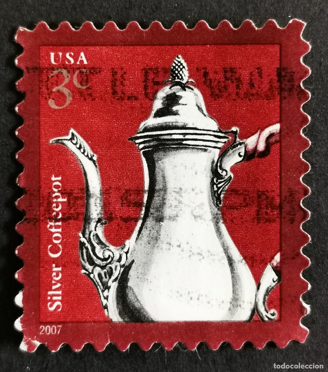 Francobolli: Sello Estados Unidos U.S.A.2007,Cafetera de plata, 3 &cent; Michel US 4200