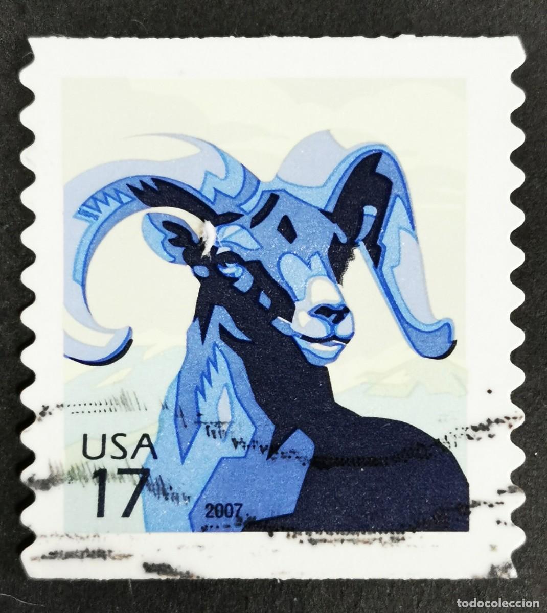 Briefmarken: Sello Estados Unidos U.S.A.2007,Oveja de cuernos grandes (Ovis canadensis), 17 &cent; Michel US 4211