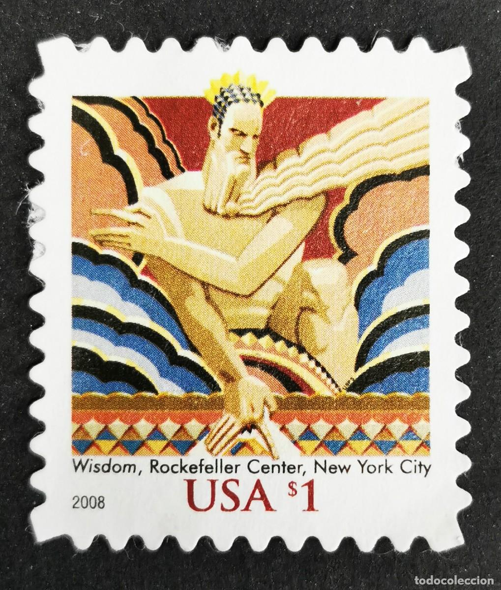 Francobolli: Sello Estados Unidos U.S.A.2008,Sabidur&iacute;a, Centro Rockefeller, 1 $ Michel US 3731II