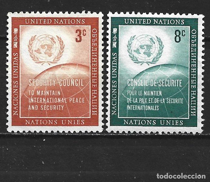 Sellos: NACIONES UNIDAS NUEVA YORK YVERT NUM. 52/53 SERIE COMPLETA NUEVA SIN GOMA