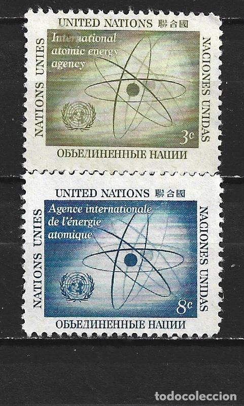 Sellos: NACIONES UNIDAS NUEVA YORK YVERT NUM. 56/57 SERIE COMPLETA NUEVA SIN GOMA
