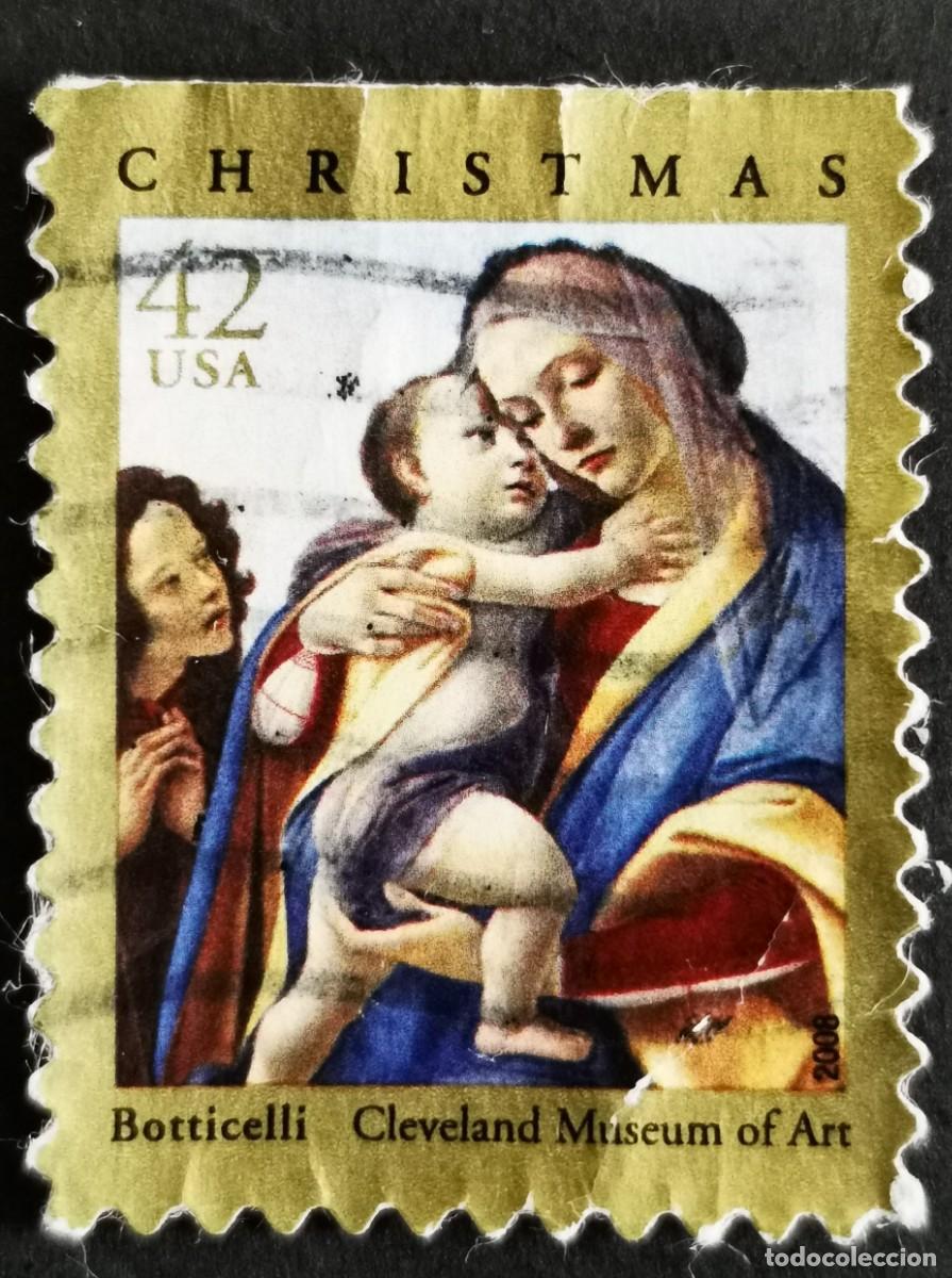Stamps: Sello Estados Unidos U.S.A.2008, La Virgen y el Ni&ntilde;o de Navidad de Botticelli, 42 &cent; Michel US 4453BD