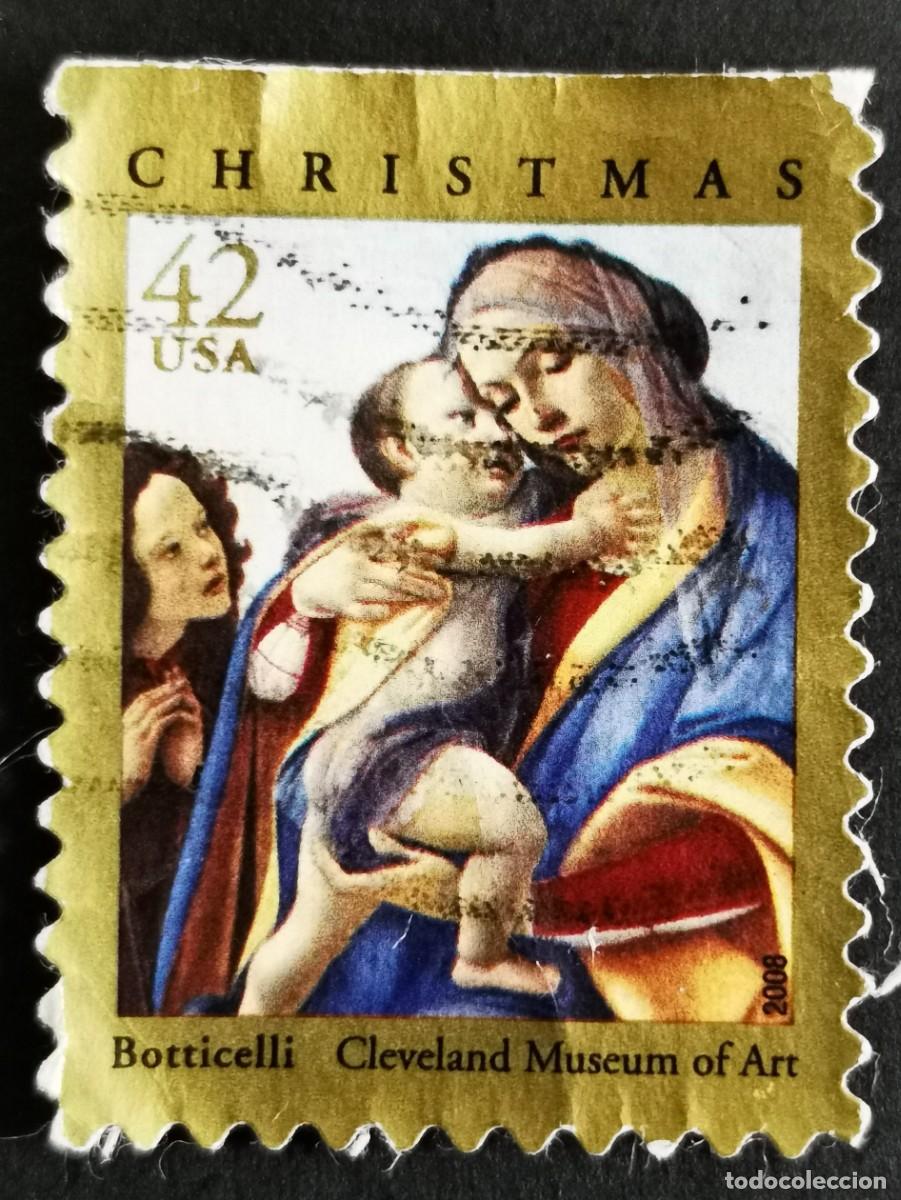 Stamps: Sello Estados Unidos U.S.A.2008, La Virgen y el Ni&ntilde;o de Navidad de Botticelli, 42 &cent; Michel US 4453BD