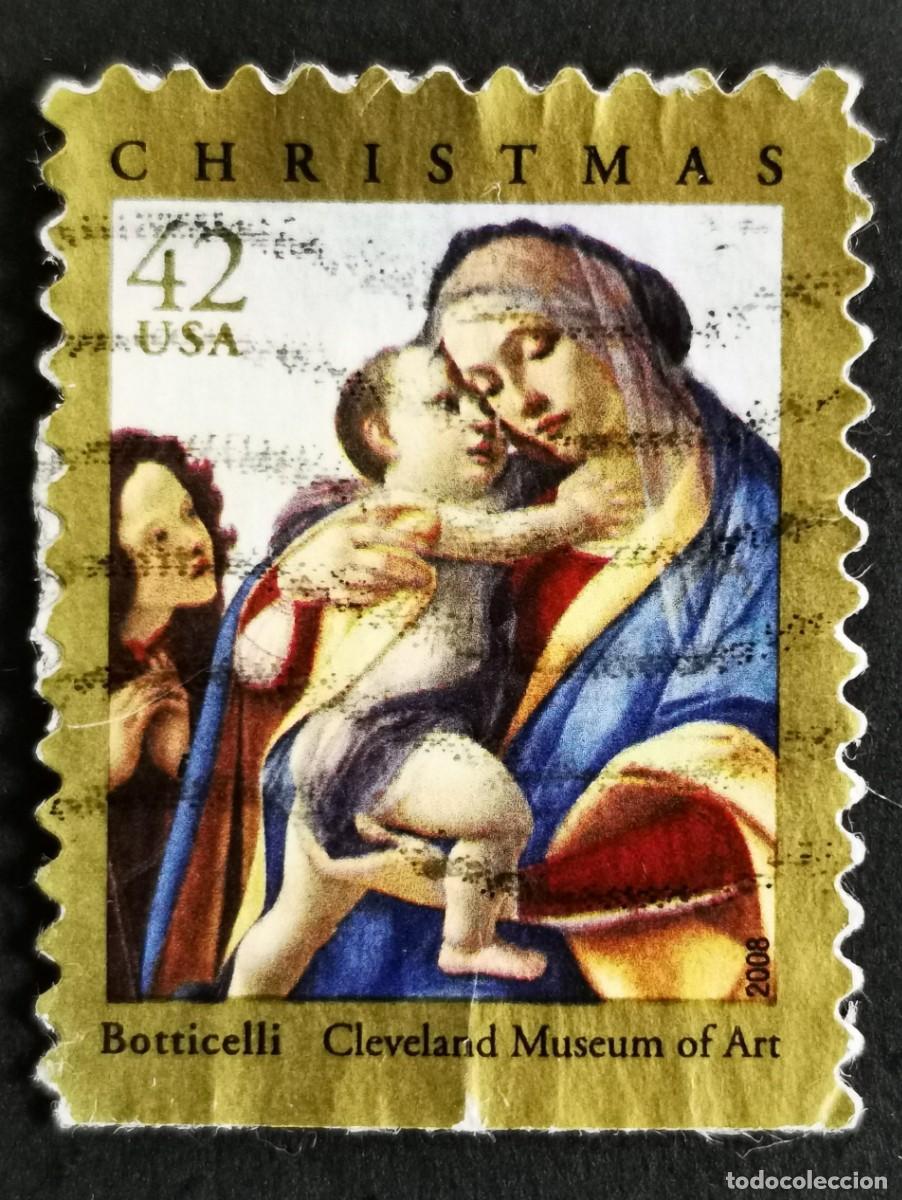 Stamps: Sello Estados Unidos U.S.A.2008, La Virgen y el Ni&ntilde;o de Navidad de Botticelli, 42 &cent; Michel US 4453BD