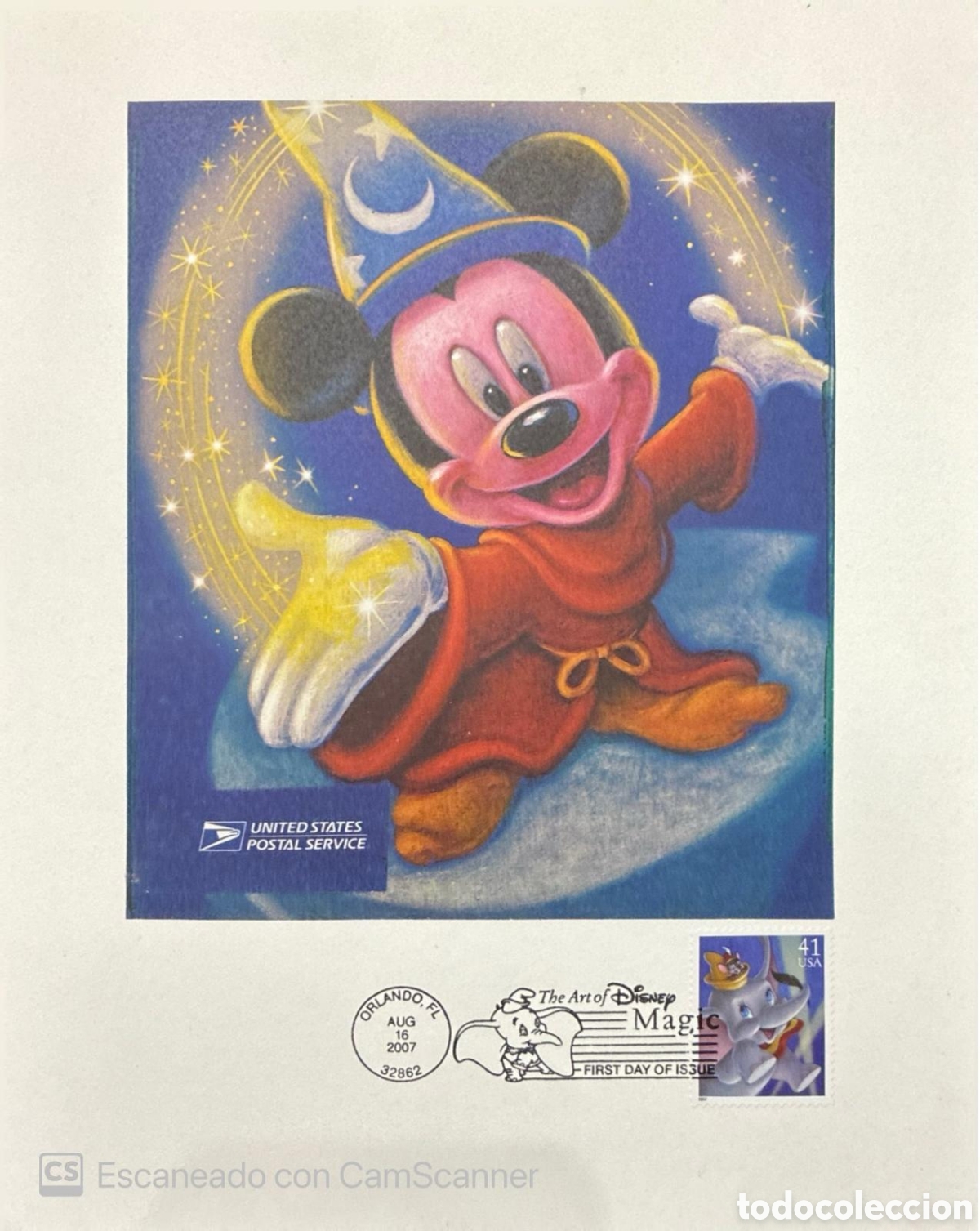 Sellos: CA) USA Postcard belonging to &rdquo;The Art of Disney: Magic&rdquo; series