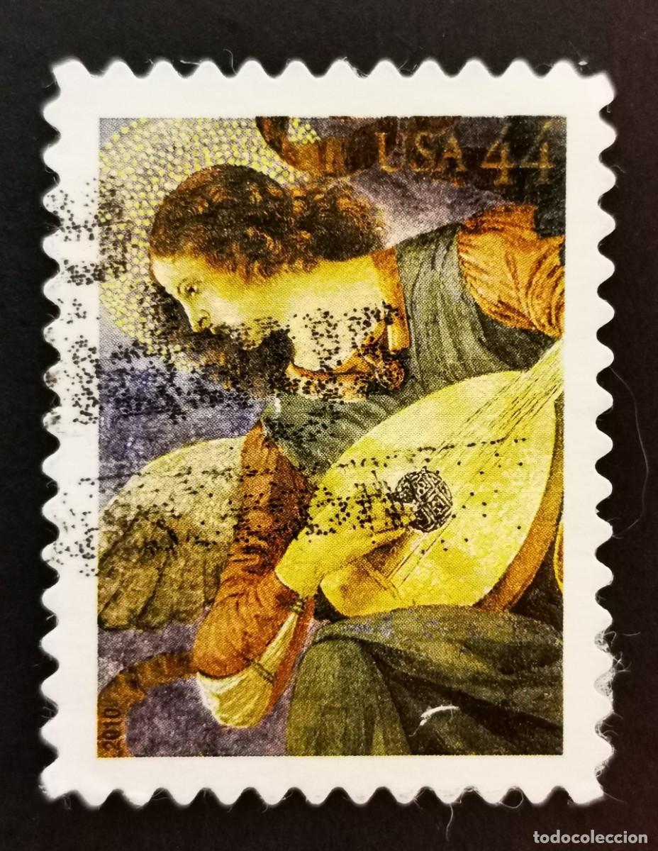 Sellos: Sello Estados Unidos U.S.A.2010,Navidad: &Aacute;ngel con la&uacute;d, 44 &cent; Michel US 4644