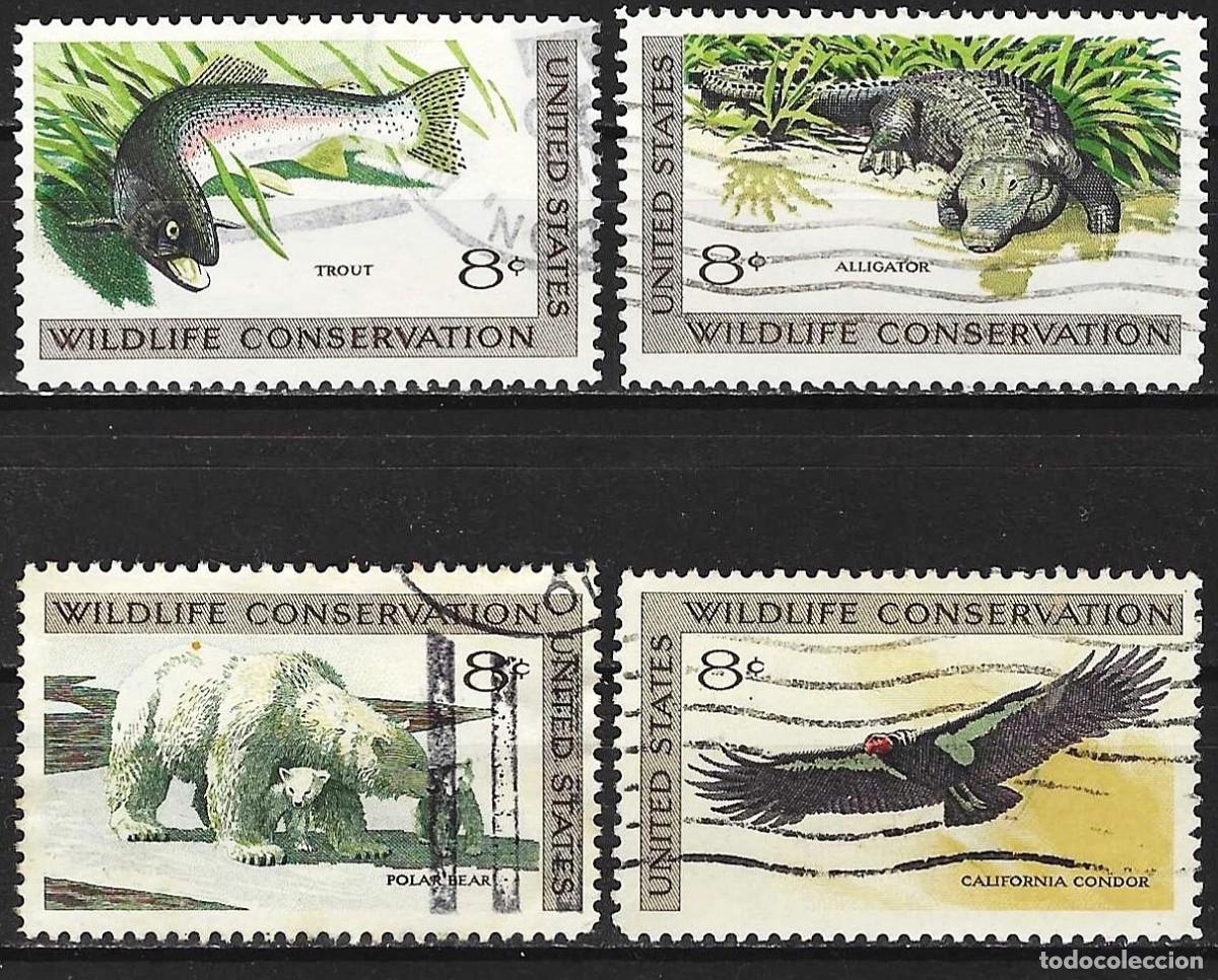 Sellos: Estados Unidos 1971 - Mi 1037 a 1040 - YT 927 a 930 - Conservaci&oacute;n de la fauna silvestre
