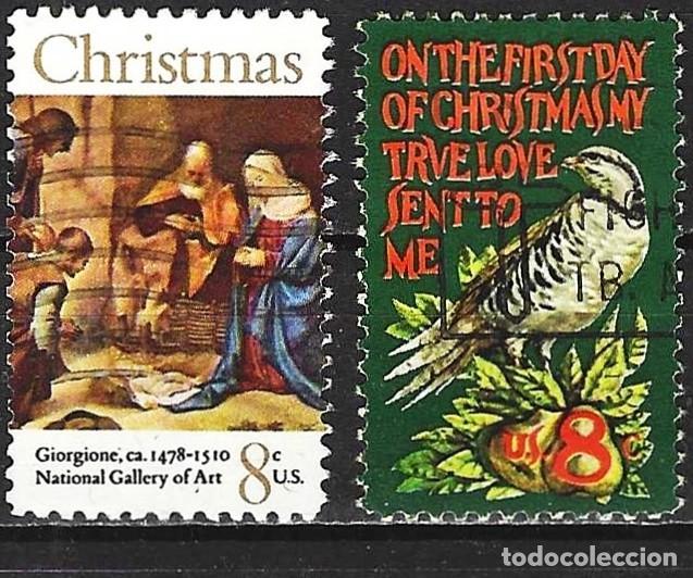 Sellos: Estados Unidos 1971 - Mi 1056 y 1057 - YT 942 y 943 - Navidad