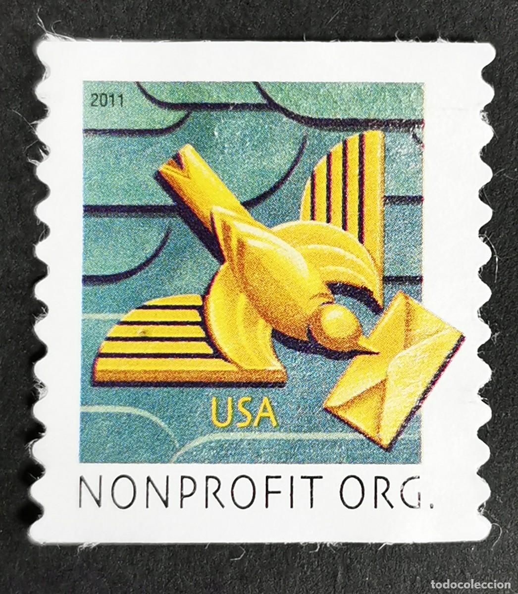 Sellos: Sello Estados Unidos U.S.A.2011,P&aacute;jaro Art D&eacute;co letra, Sin Valor Facial- Michel US 4660