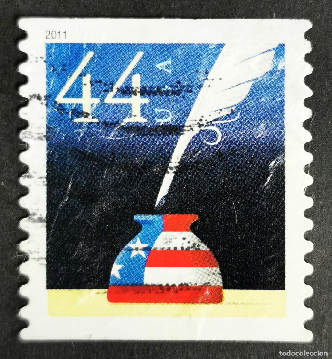 Sellos: Sello Estados Unidos U.S.A.2011,Pluma y tintero patri&oacute;ticos, 44 &cent; Michel US 4662