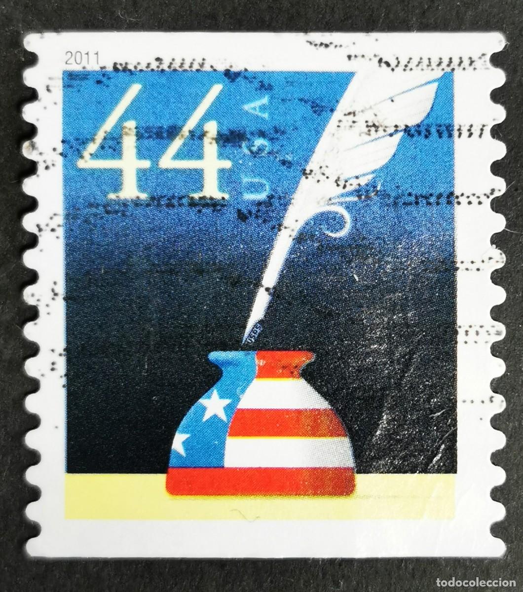 Sellos: Sello Estados Unidos U.S.A.2011,Pluma y tintero patri&oacute;ticos, 44 &cent; Michel US 4662