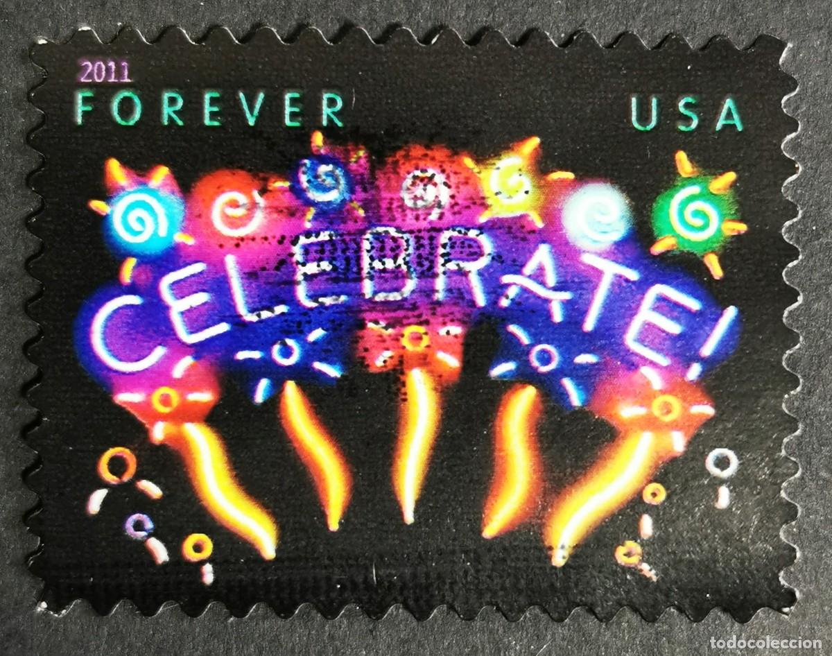Sellos: Sello Estados Unidos U.S.A.2011,Celebraci&oacute;n ne&oacute;n, Sin Valor Facial Michel US 4668