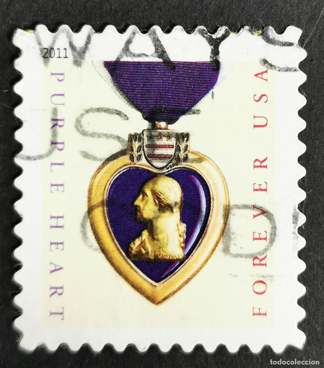 Sellos: Sello Estados Unidos U.S.A.2011,Coraz&oacute;n P&uacute;rpura, Sin Valor Facial Michel US 4703