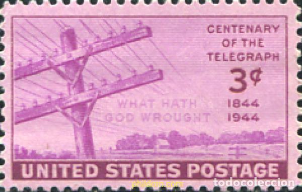 Sellos: 310895 MNH ESTADOS UNIDOS 1944 100 ANIVERSARIO DEL TELEGRAFO WASHINGTON - BALTIMORE