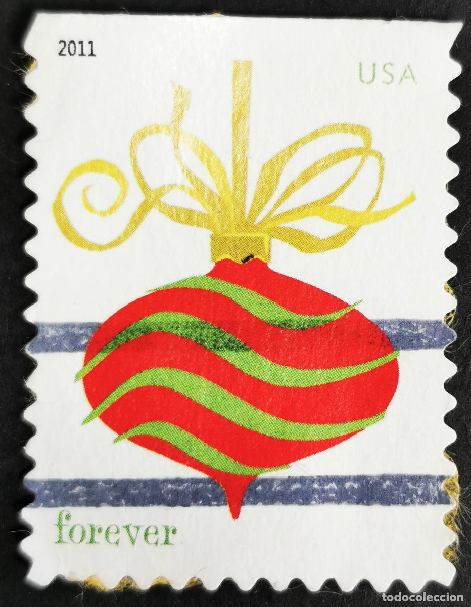 Sellos: Sello Estados Unidos U.S.A.2011,Adornos navide&ntilde;os: Rojo ondulado, Sin Valor Facial Michel US 4760IBE