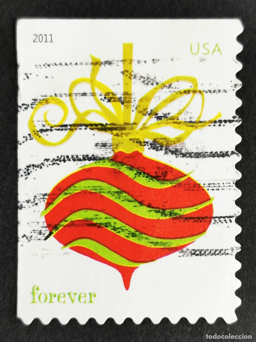 Sellos: Sello Estados Unidos U.S.A.2011,Adornos navide&ntilde;os: Rojo ondulado, Sin Valor Facial Michel US 4760IBE