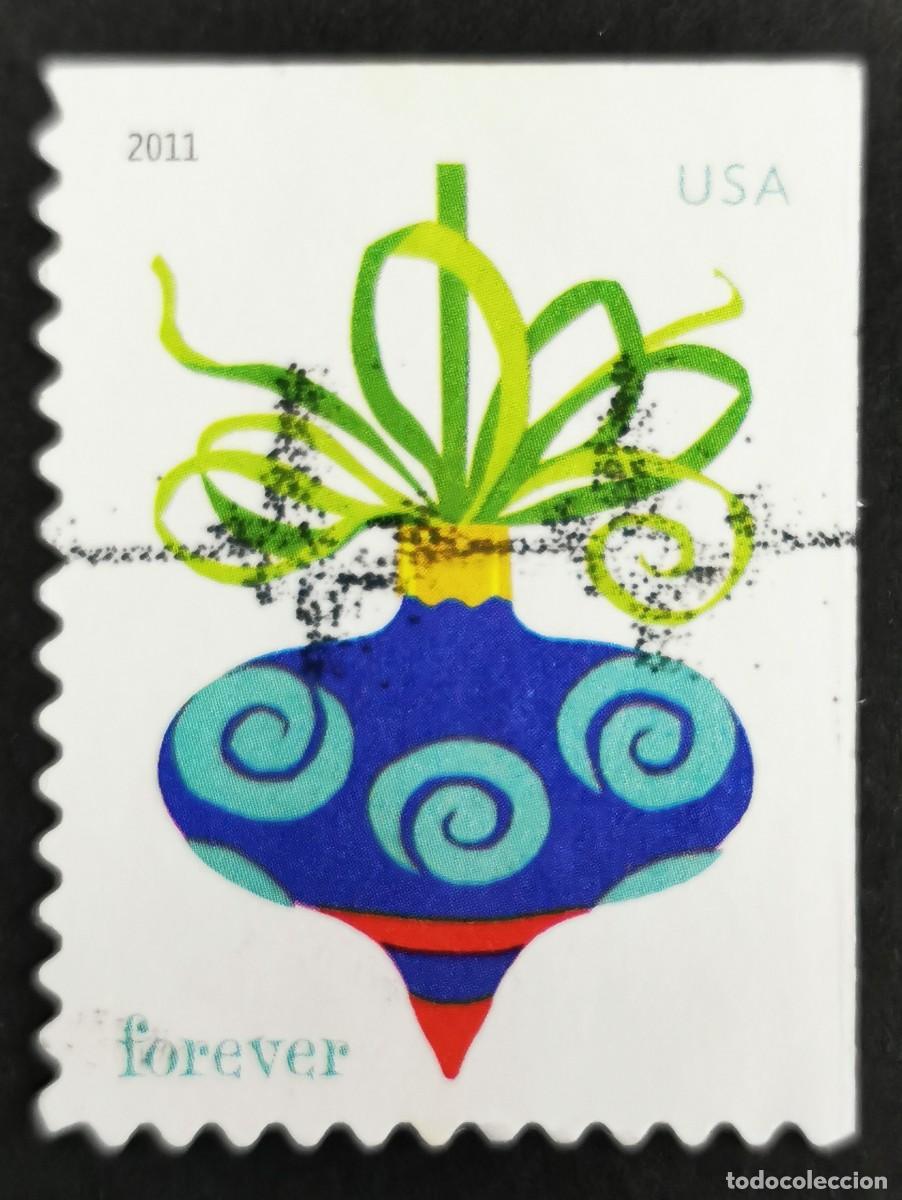 Sellos: Sello Estados Unidos U.S.A.2011,Adornos navide&ntilde;os: espiral azul, Sin Valor Facial Michel US 4761IIBD