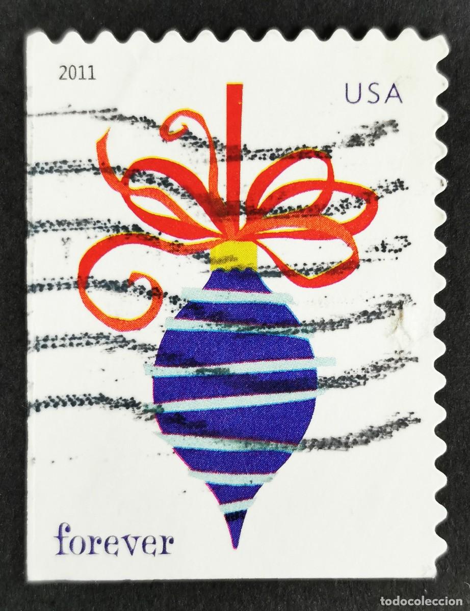 Sellos: Sello Estados Unidos U.S.A.2011,Adornos navide&ntilde;os: L&iacute;nea azul, Sin Valor Facial Michel US 4762IBEul