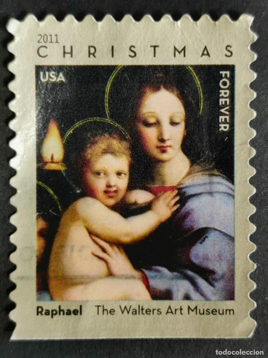 Sellos: Sello Estados Unidos U.S.A.2011,La Virgen Candelabro de Rafael, Sin Valor Facial Michel US 4768BDu