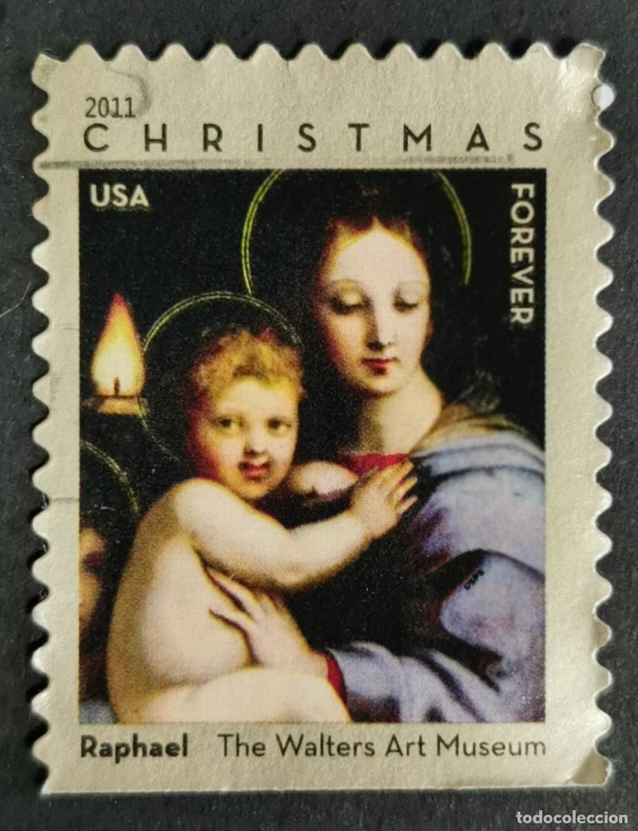 Sellos: Sello Estados Unidos U.S.A.2011,La Virgen Candelabro de Rafael, Sin Valor Facial Michel US 4768BDu