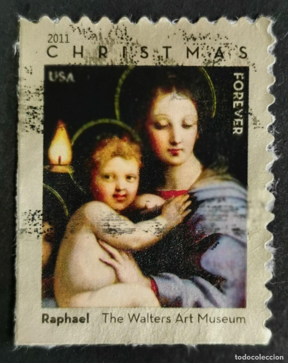 Sellos: Sello Estados Unidos U.S.A.2011,La Virgen Candelabro de Rafael, Sin Valor Facial Michel US 4768BElu