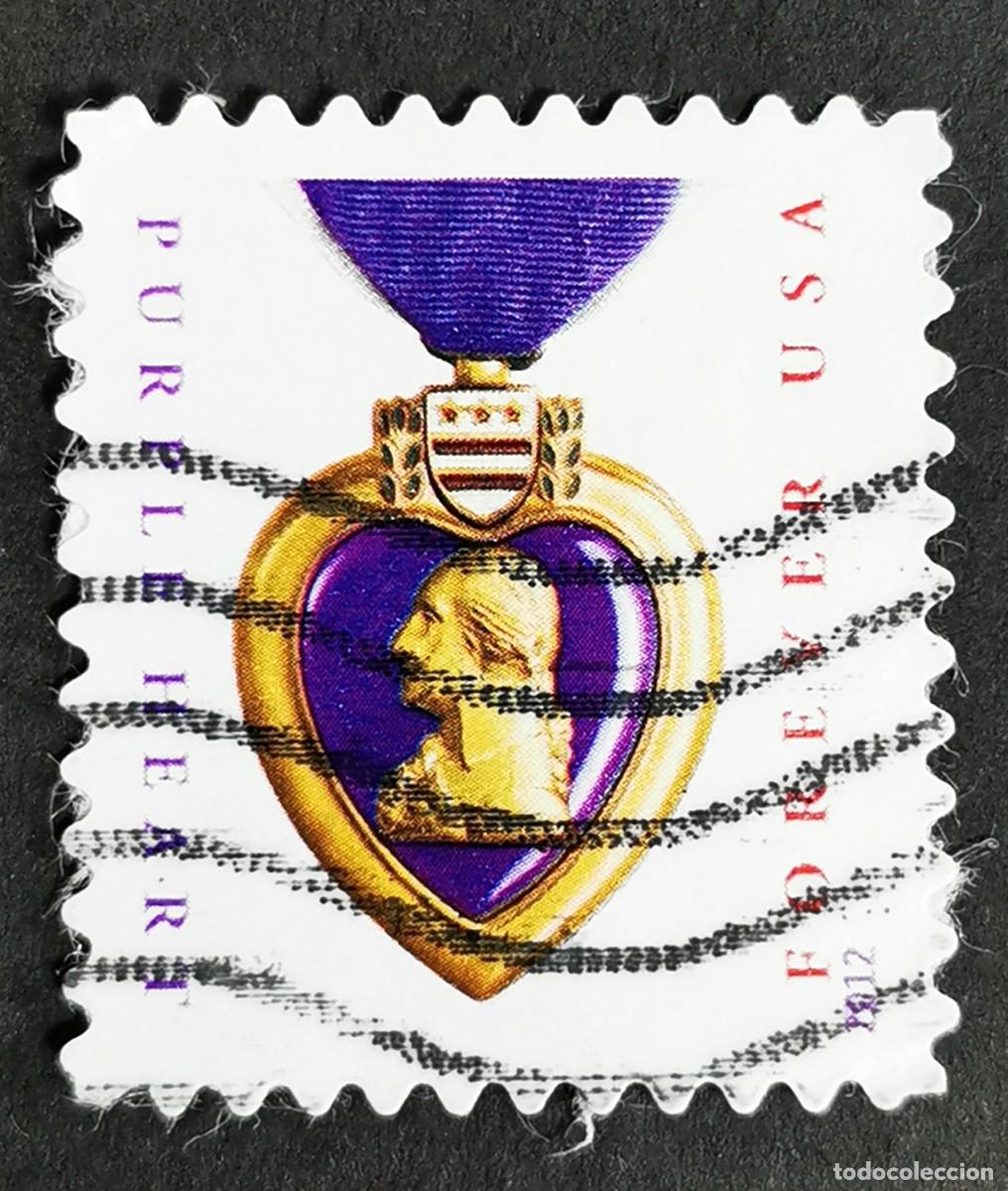 Sellos: Sello Estados Unidos U.S.A.2012, Coraz&oacute;n P&uacute;rpura, Sin Valor Facial, Michel US 4881IBA