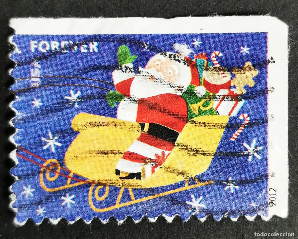 Sellos: Sello Estados Unidos U.S.A.2012, Pap&aacute; Noel y su trineo, Sin Valor Facial, Michel US 4900BE