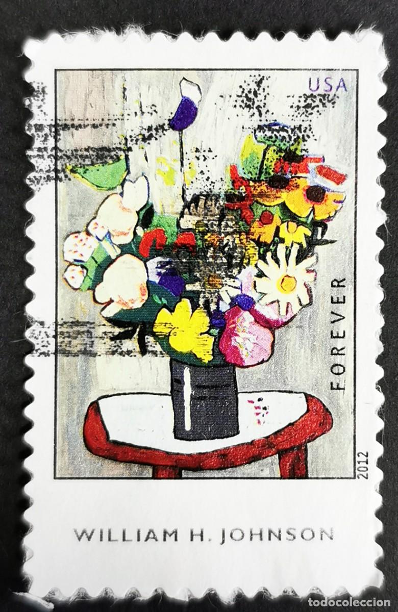 Sellos: Sello Estados Unidos U.S.A.2012, William H. Johnson &rdquo;Flores&rdquo;, Sin Valor Facial, Michel US 4829
