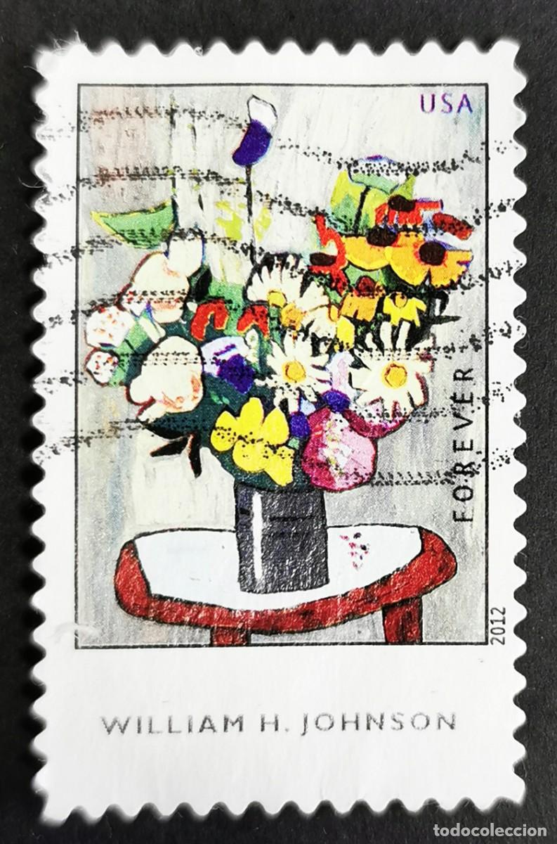 Sellos: Sello Estados Unidos U.S.A.2012, William H. Johnson &rdquo;Flores&rdquo;, Sin Valor Facial, Michel US 4829