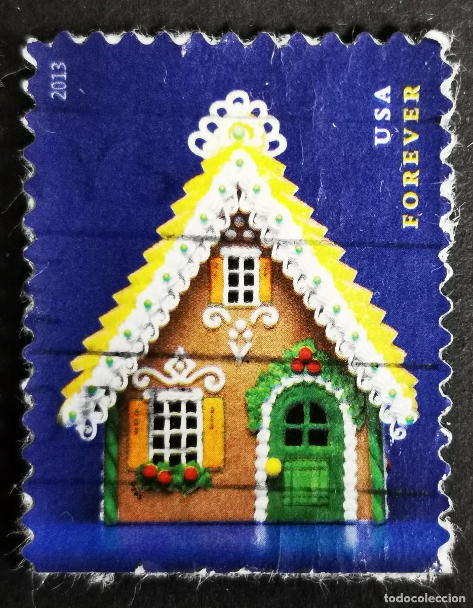 Sellos: Sello Estados Unidos U.S.A.2013,Casas de jengibre: Puerta verde, Sin Valor Facial, Michel US 5013BD