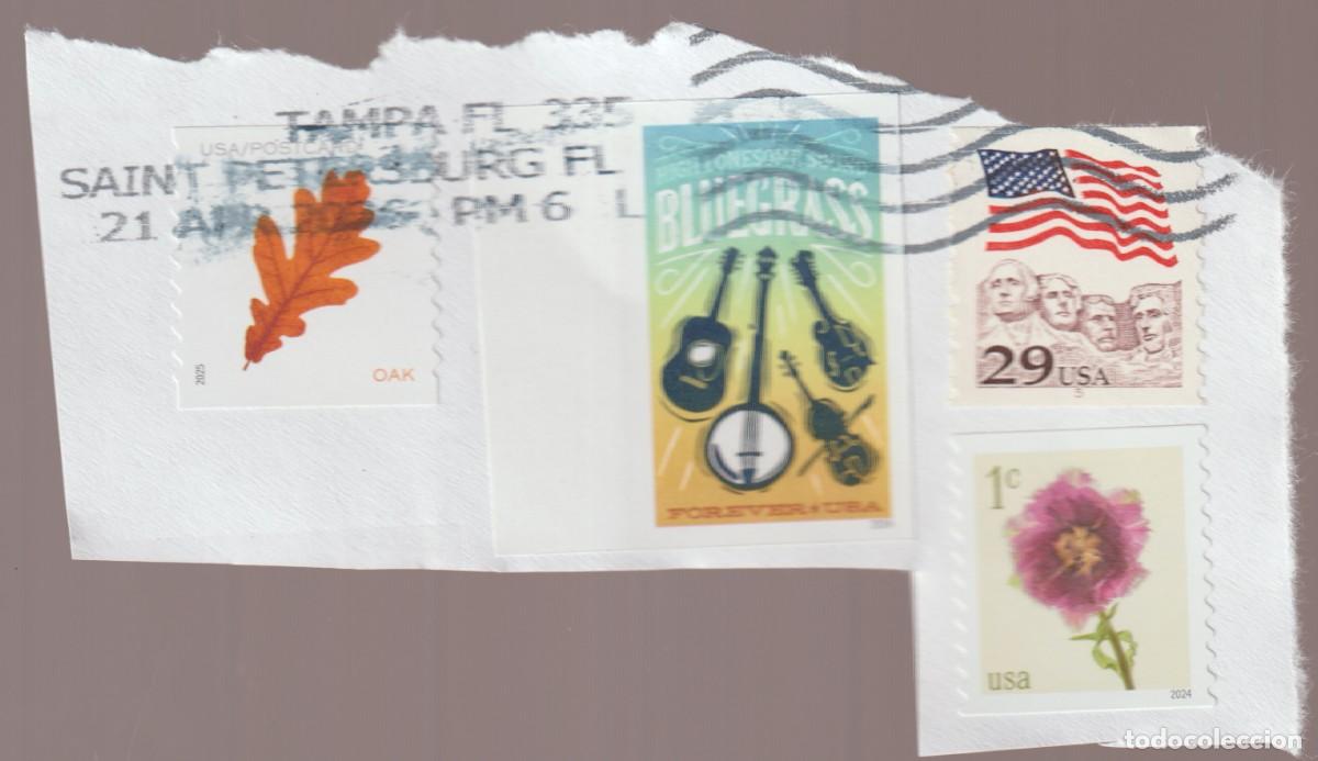 Sellos: Etats Unis USA 2026 - Sellos usados sobre fragmento