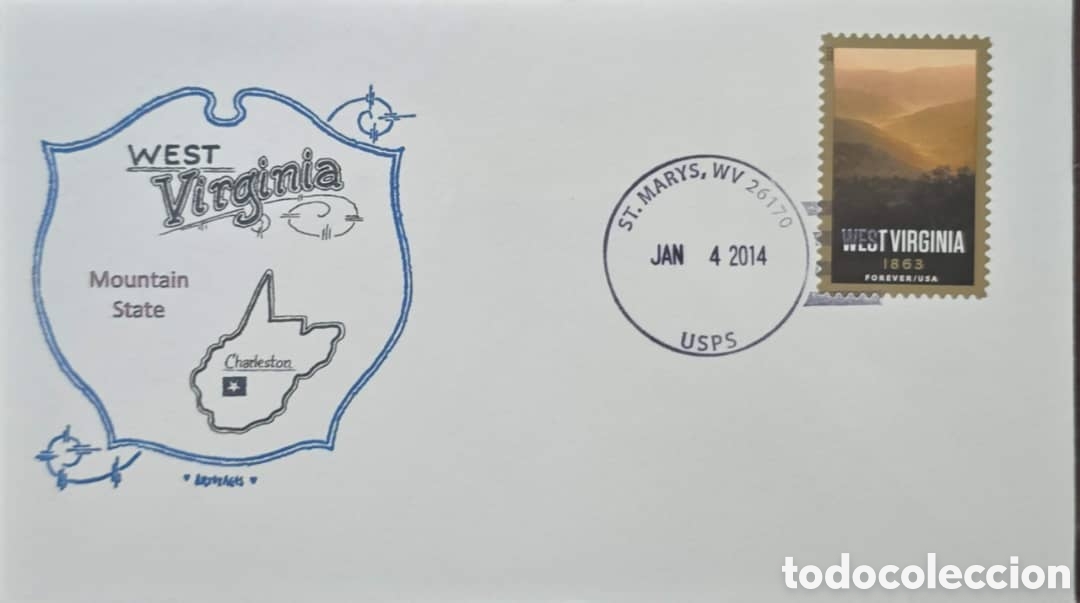 Sellos: CA) VSS08. 2014. Estados Unidos . Virginia del Oeste. FDC.