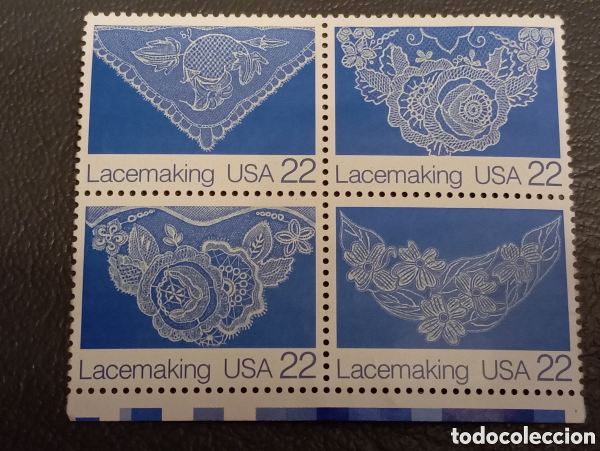Sellos: 1987 USA Sellos Lacemaking (Encajes) - Bloque de 4 - Cat. Scott #2351-54