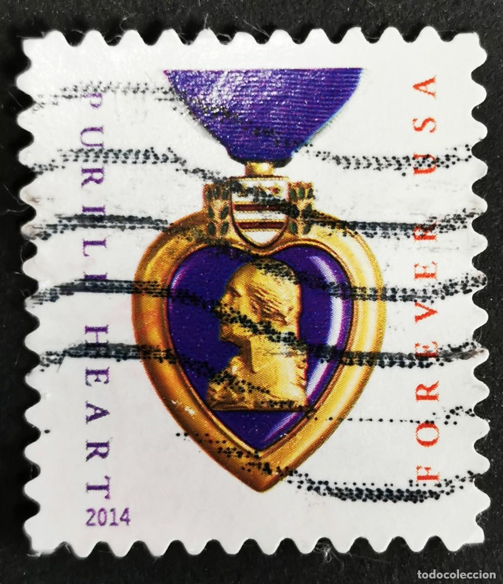 Sellos: Sello Estados Unidos U.S.A.2014,Coraz&oacute;n P&uacute;rpura, Sin Valor Facial, Michel US 4881IIBA