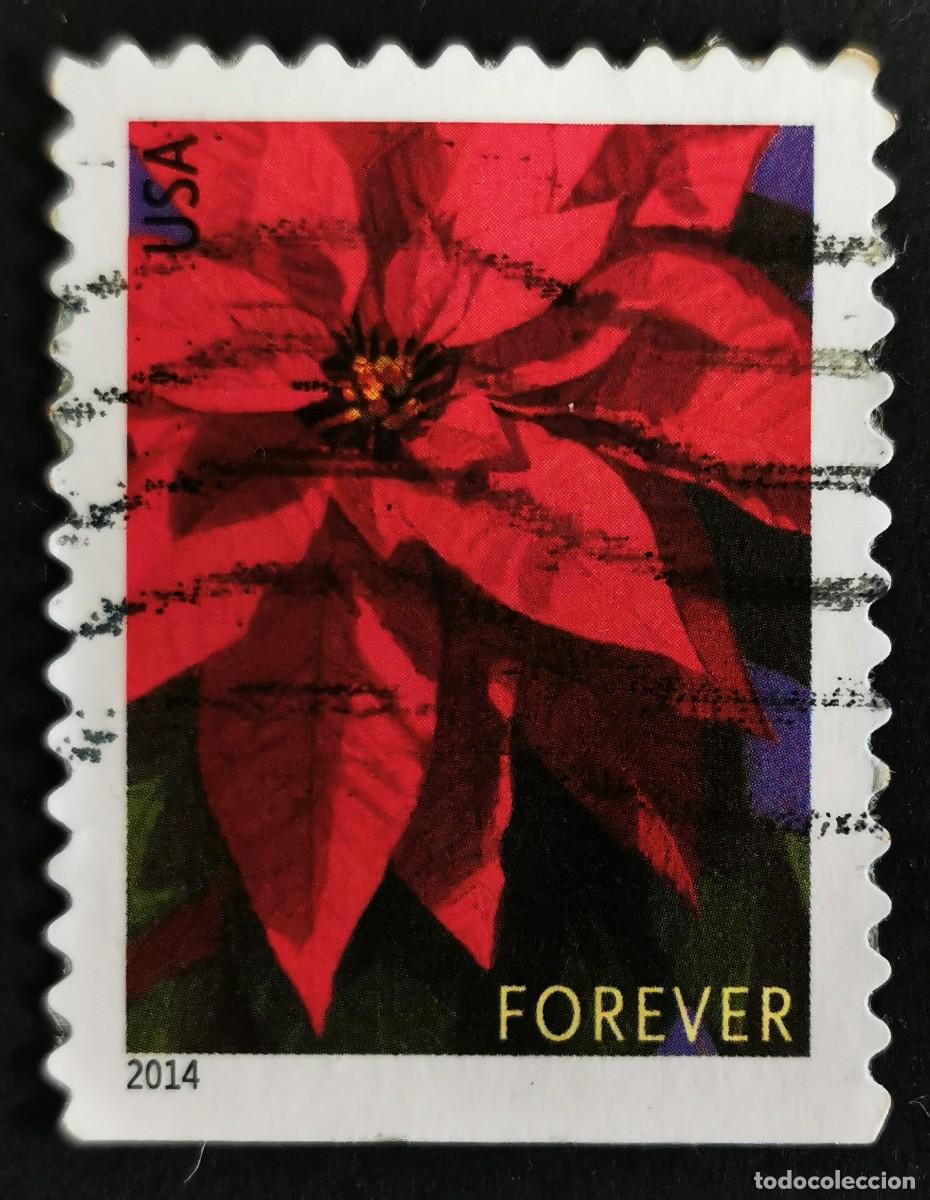 Sellos: Sello Estados Unidos U.S.A.2014,Reimpresi&oacute;n de la flor de Pascua, Sin Valor Facial, Michel US 5007II