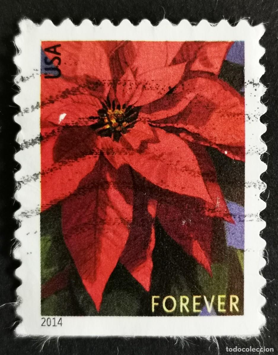 Sellos: Sello Estados Unidos U.S.A.2014,Reimpresi&oacute;n de la flor de Pascua, Sin Valor Facial, Michel US 5007II