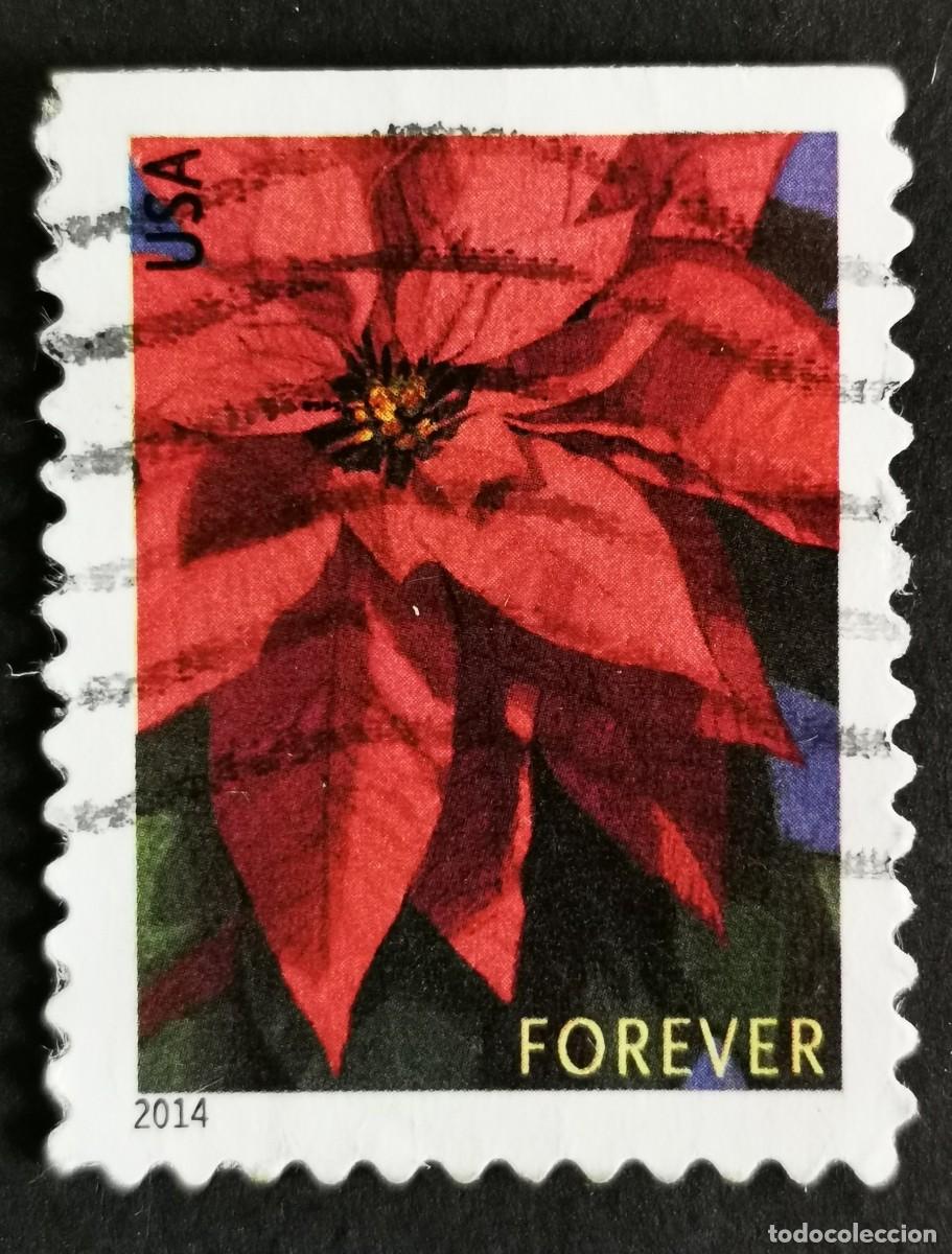 Sellos: Sello Estados Unidos U.S.A.2014,Reimpresi&oacute;n de la flor de Pascua, Sin Valor Facial, Michel US 5007II