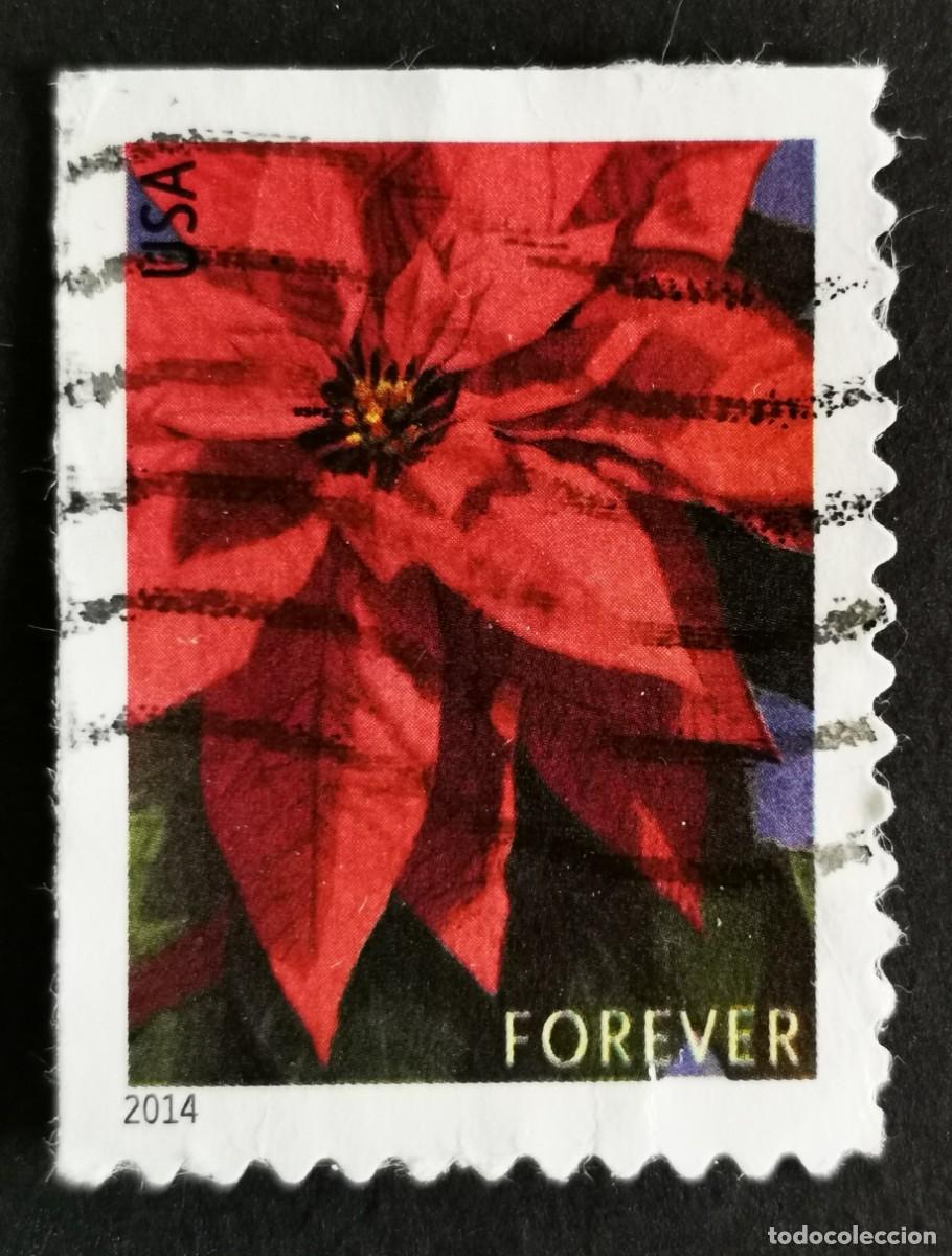 Sellos: Sello Estados Unidos U.S.A.2014,Reimpresi&oacute;n de la flor de Pascua, Sin Valor Facial, Michel US 5007II