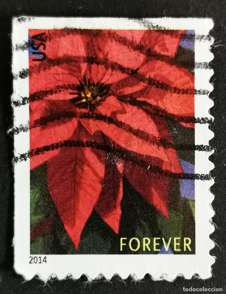 Sellos: Sello Estados Unidos U.S.A.2014,Reimpresi&oacute;n de la flor de Pascua, Sin Valor Facial, Michel US 5007II