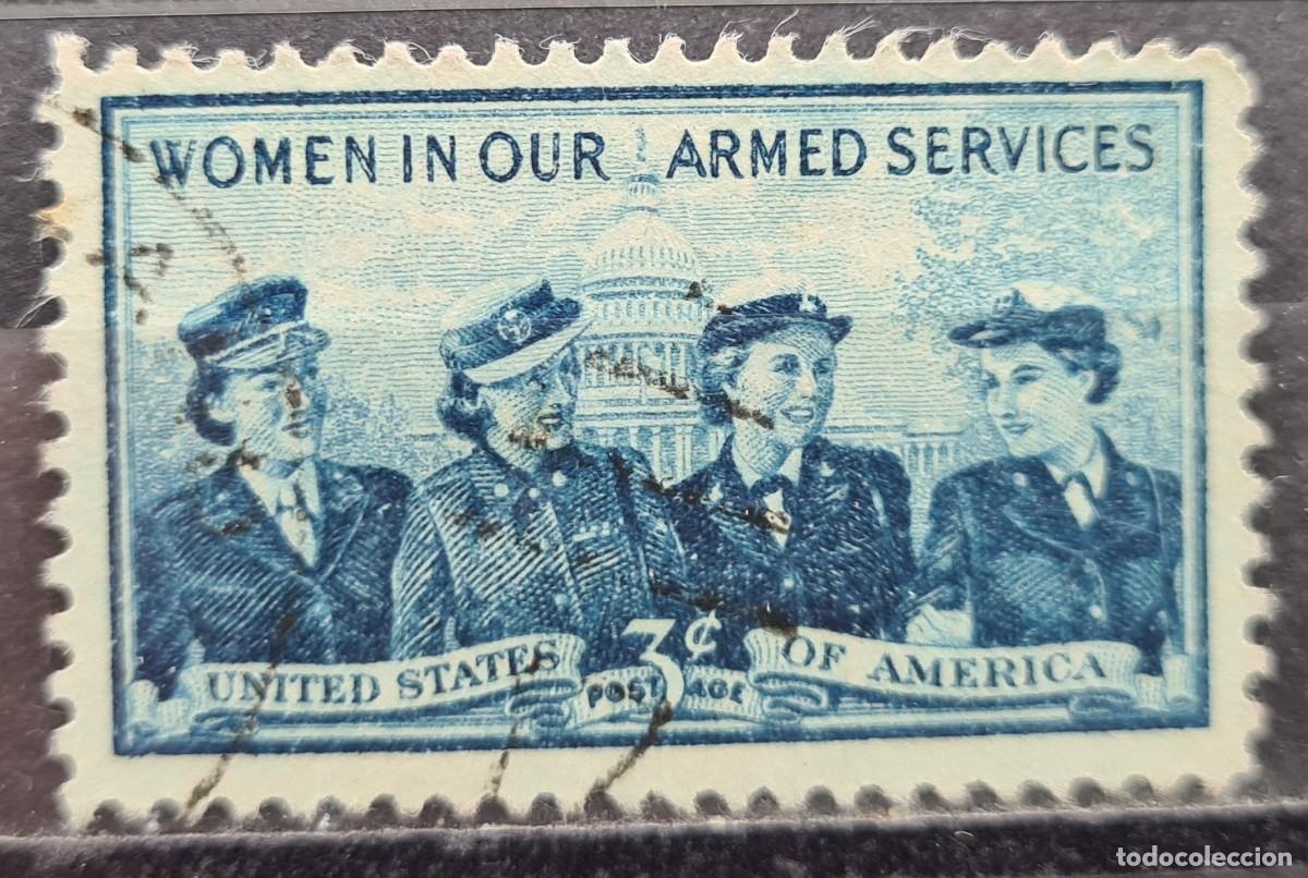 Sellos: Sello usado de Estados de Norteam&eacute;rica 1952: Personal femenino de las fuerzas armadas