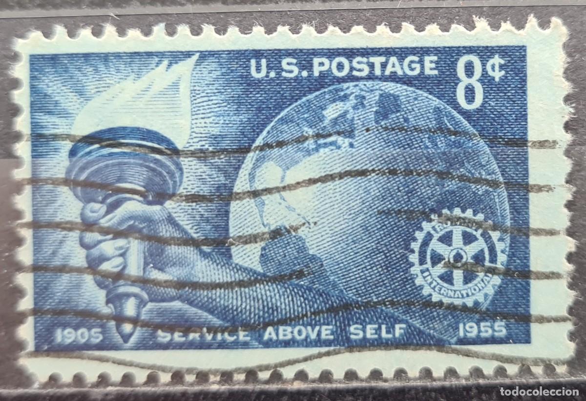 Sellos: Sello usado de Estados de Norteam&eacute;rica 1955: Cincuentenario de Rotary internacional