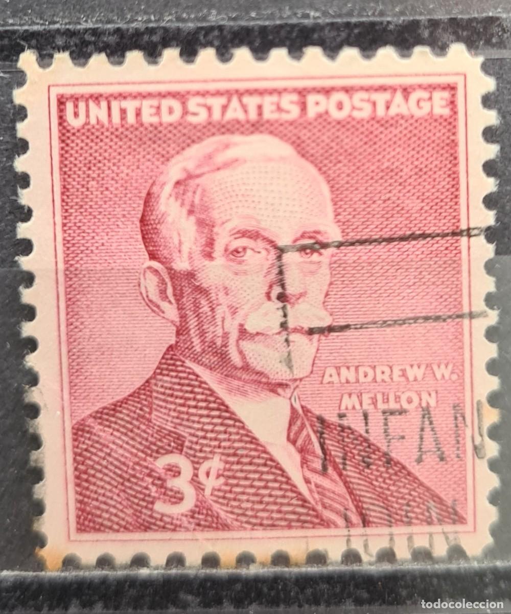 Sellos: Sello usado de Estados de Norteam&eacute;rica 1955: Centenari del nacimiento de Andrew W. Mellon