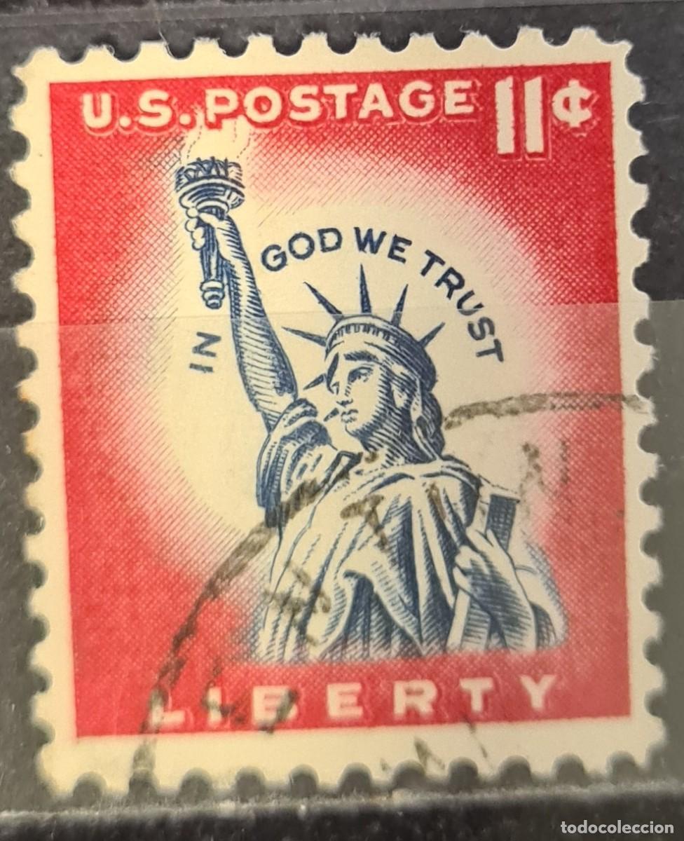 Sellos: Sello usado de Estados de Norteam&eacute;rica 1958-61: Estatua de la Libertad (1954)