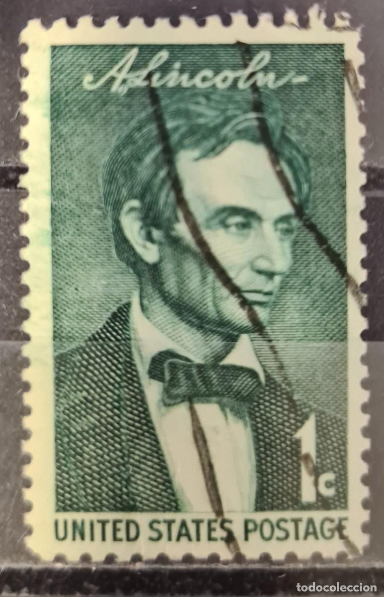 Sellos: Sello usado de Estados de Norteam&eacute;rica 1959: Sesquicentenario del nacimiento de Abraham Lincoln