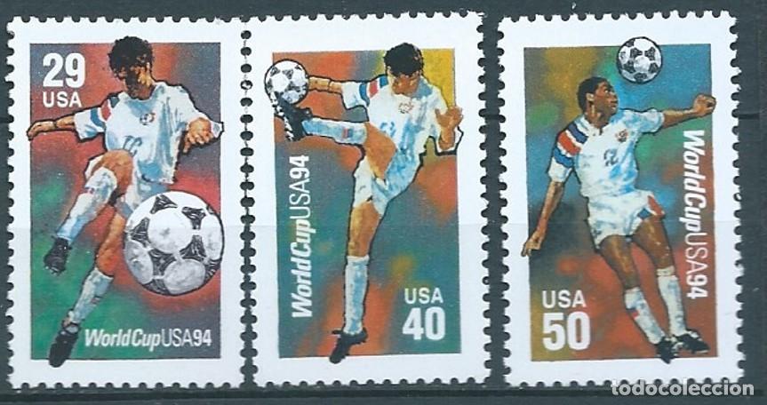 Sellos: ESTADOS UNIDOS 1994 CAMPEONATO MUNDIAL DE FUTBOL SET 3V MNH YT 2239-2241 SN 2834-36