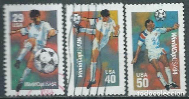 Sellos: ESTADOS UNIDOS 1994 CAMPEONATO MUNDIAL DE FUTBOL SET 3V USADO YT 2239-2241 SN 2834-36