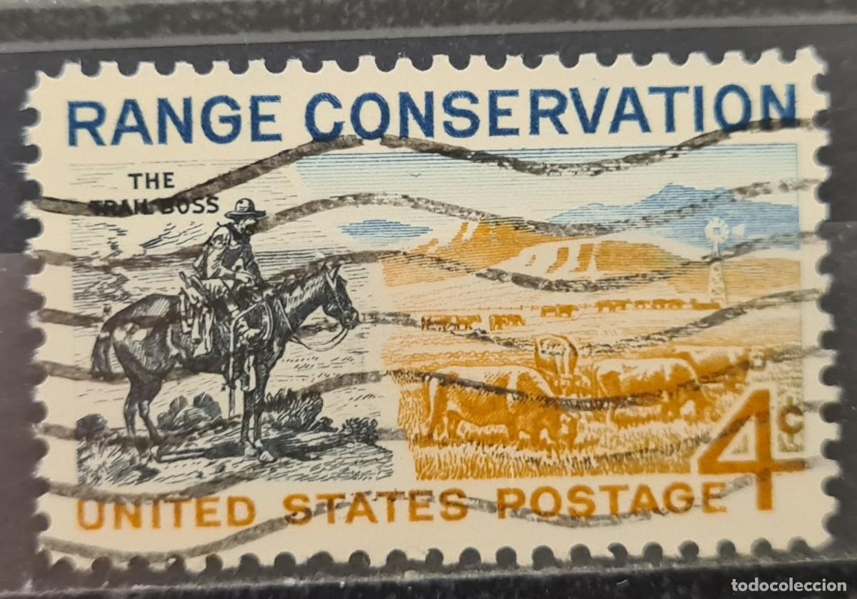 Sellos: Sello usado de Estados de Norteam&eacute;rica 1964: cow-boys