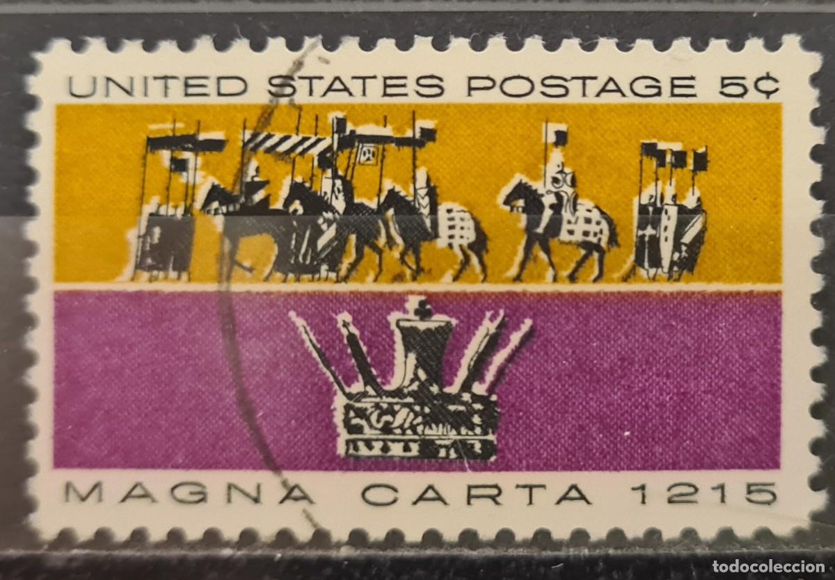 Sellos: Sello usado de Estados de Norteam&eacute;rica 1965: 750 aniversario de la Carta Magna